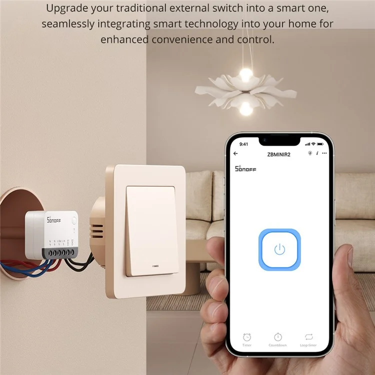 SONOFF ZBMINIR2 Zigbee Smart Switch Remote Control Voice Activated Timer Module