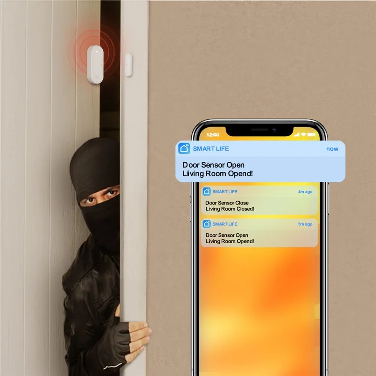 ZDS16 Intelligenter Heim-Sicherheits-Zigbee-Tür-Fenster-Magnetfeldsensor Mit App-Benachrichtigung Alarmgerät