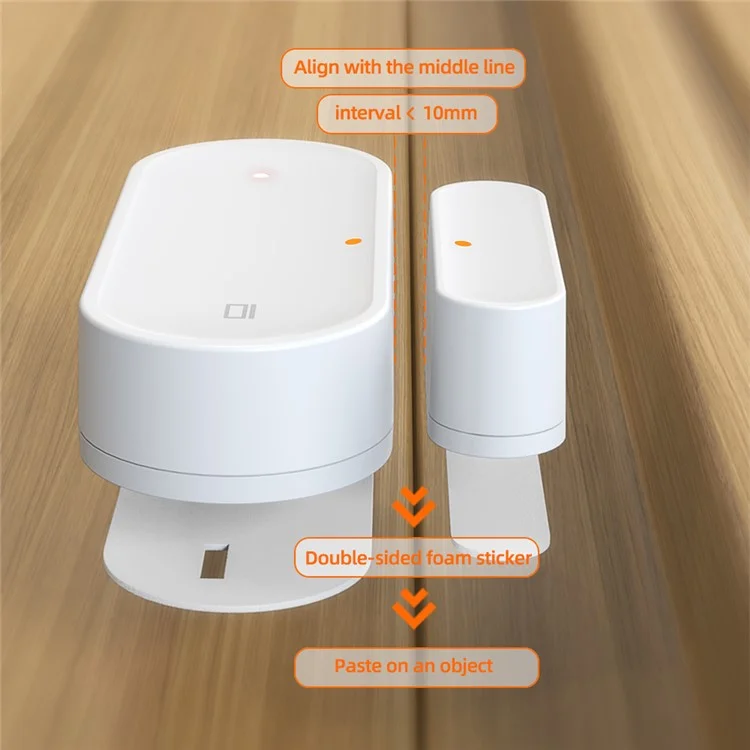 ZDS16 Intelligenter Heim-Sicherheits-Zigbee-Tür-Fenster-Magnetfeldsensor Mit App-Benachrichtigung Alarmgerät
