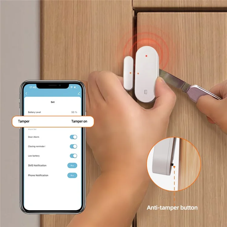 ZDS16 Intelligenter Heim-Sicherheits-Zigbee-Tür-Fenster-Magnetfeldsensor Mit App-Benachrichtigung Alarmgerät