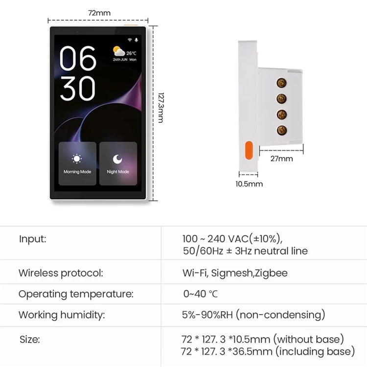 P6Epro Smart Home Panel mit integriertem Zigbee-Gateway Alexa Szenensteuerung Touchdisplay