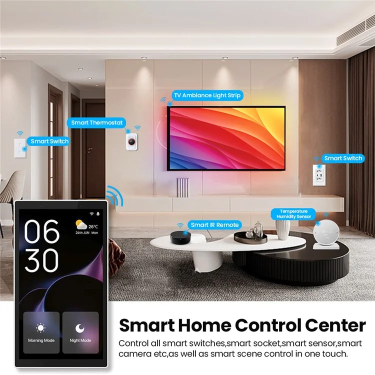 P6Epro Smart Home Panel mit integriertem Zigbee-Gateway Alexa Szenensteuerung Touchdisplay