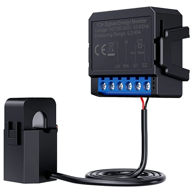 ZWPM16-1CH Tuya Zigbee Compteur d'énergie 80A Compteur intelligent en temps réel Statistiques de puissance Contrôle de l'application