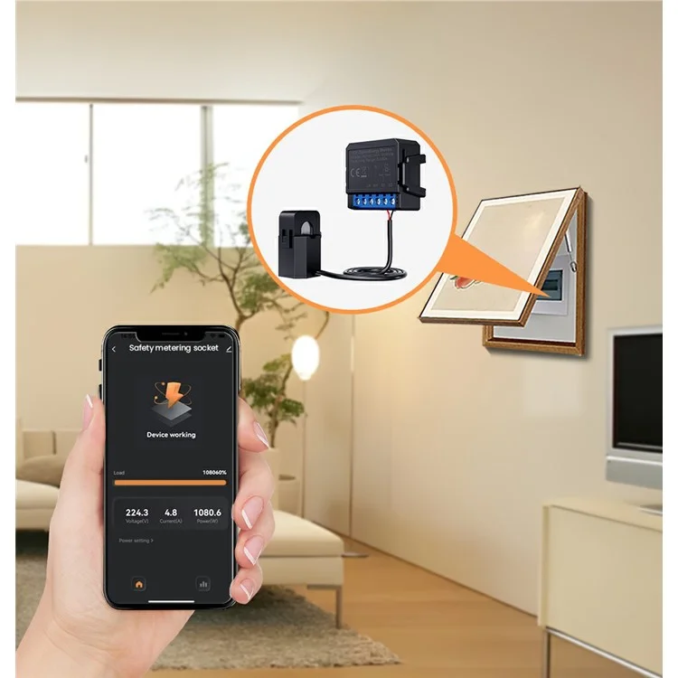 ZWPM16-1CH Tuya Zigbee Compteur d'énergie 80A Compteur intelligent en temps réel Statistiques de puissance Contrôle de l'application