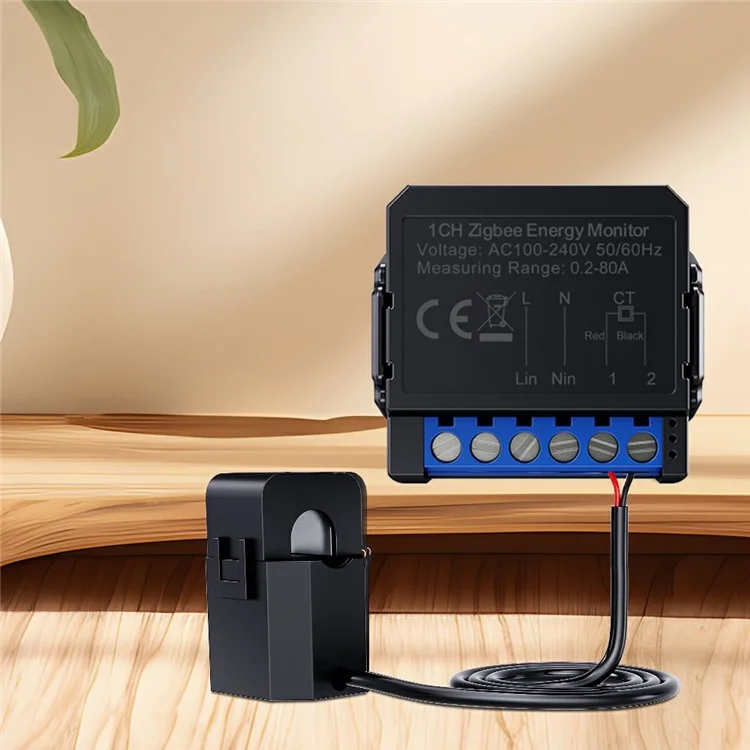 ZWPM16-1CH Tuya Zigbee Compteur d'énergie 80A Compteur intelligent en temps réel Statistiques de puissance Contrôle de l'application