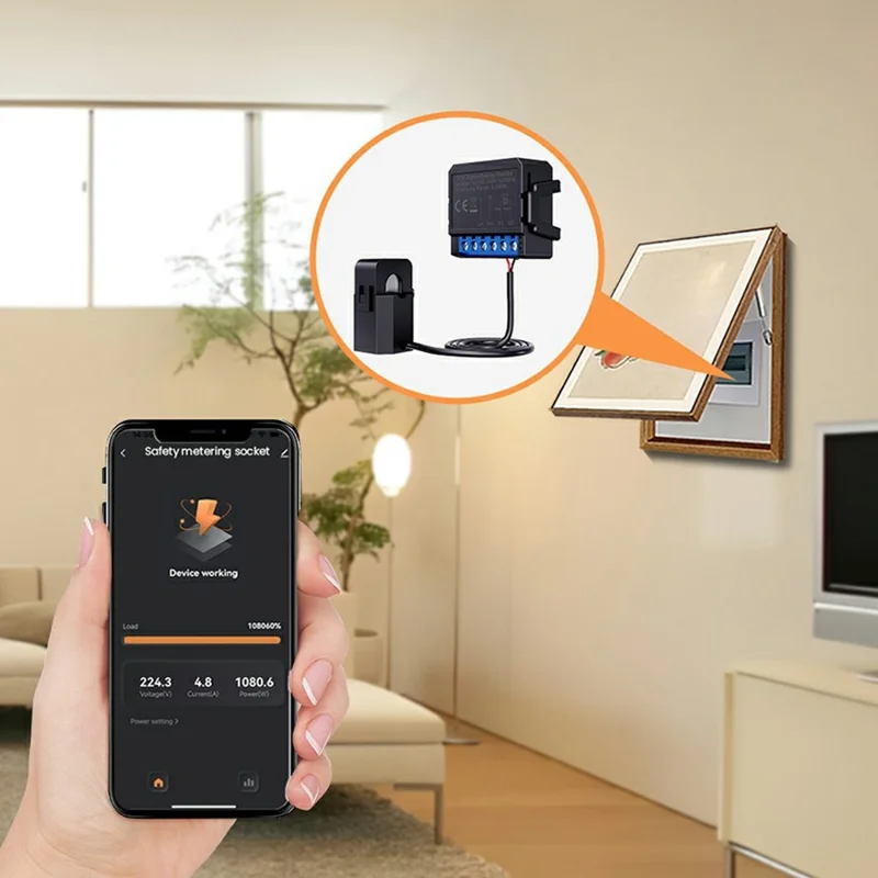 ZWPM16-2CH Tuya Zigbee Energy Monitor 80A Current Smart Meter Real Time Power Statistics APP Control