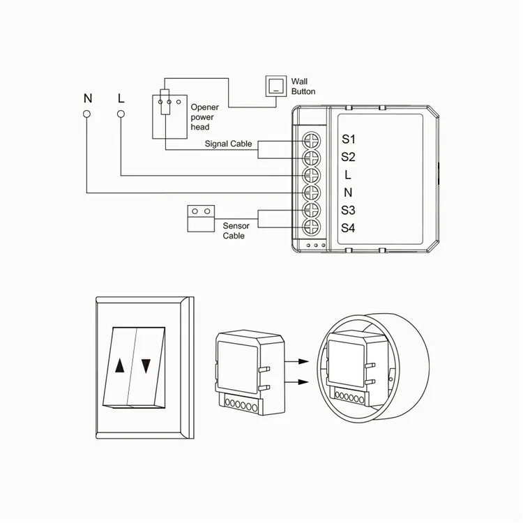 Modulo per porta del garage GDS16 WiFi Smart Timer Control Interruttore intelligente per porte a sezione / avvolgibili