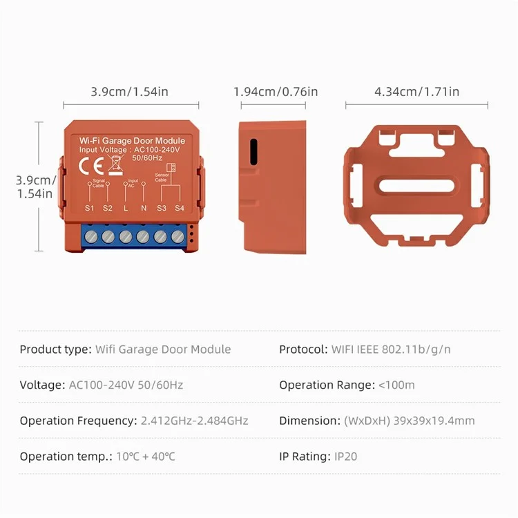 Modulo per porta del garage GDS16 WiFi Smart Timer Control Interruttore intelligente per porte a sezione / avvolgibili