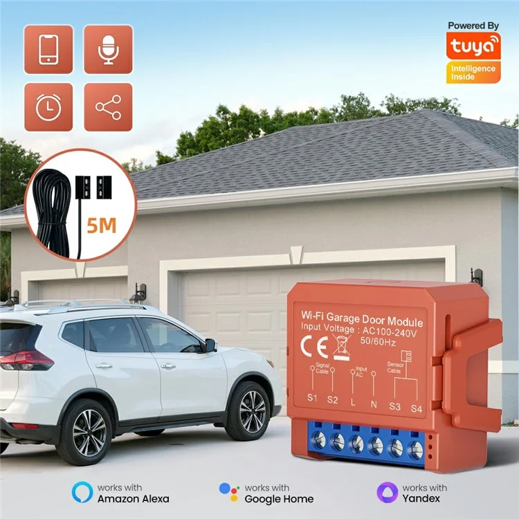 Modulo per porta del garage GDS16 WiFi Smart Timer Control Interruttore intelligente per porte a sezione / avvolgibili