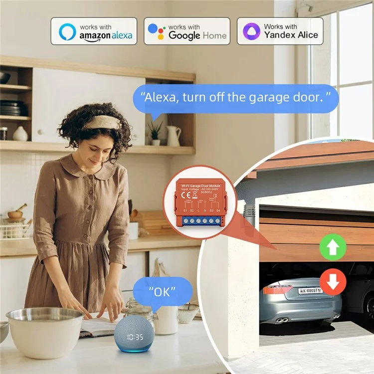 Modulo per porta del garage GDS16 WiFi Smart Timer Control Interruttore intelligente per porte a sezione / avvolgibili