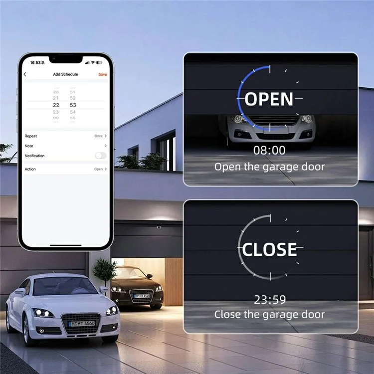 Modulo per porta del garage GDS16 WiFi Smart Timer Control Interruttore intelligente per porte a sezione / avvolgibili