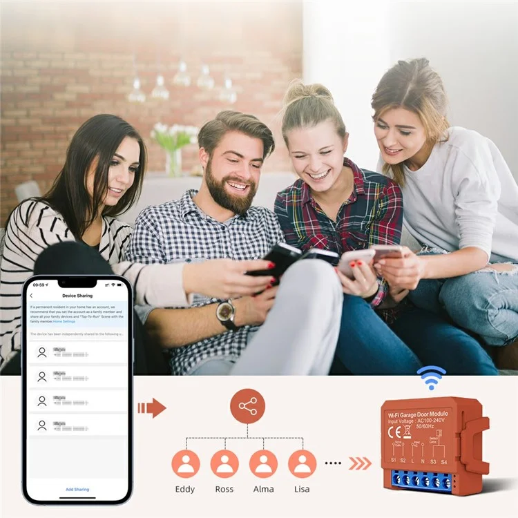 Modulo per porta del garage GDS16 WiFi Smart Timer Control Interruttore intelligente per porte a sezione / avvolgibili