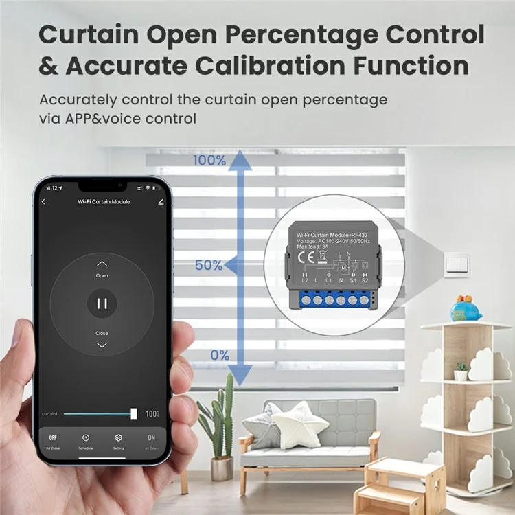 CSM16-RF-1 WiFi Curtain Switch Controller Module with RF433 Smart Blinds Control Tuya Smart Home Device