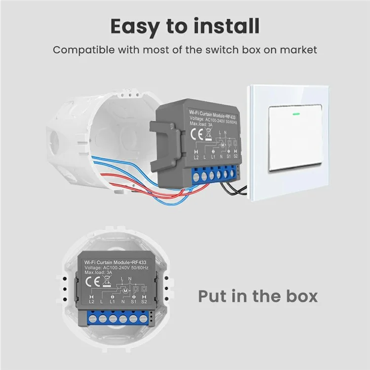 CSM16-RF-1 WiFi Curtain Switch Controller Module with RF433 Smart Blinds Control Tuya Smart Home Device