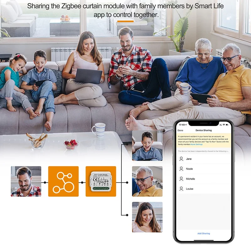 N-ZCSM01 Zigbee Curtain Controller Switch Module Smart APP Control Mini Actuator