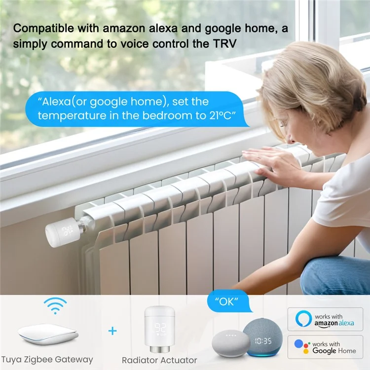 TRV16 Tuya Zigbee Smart Thermostatic Valve Radiator App Control  Intelligent Temperature Regulator