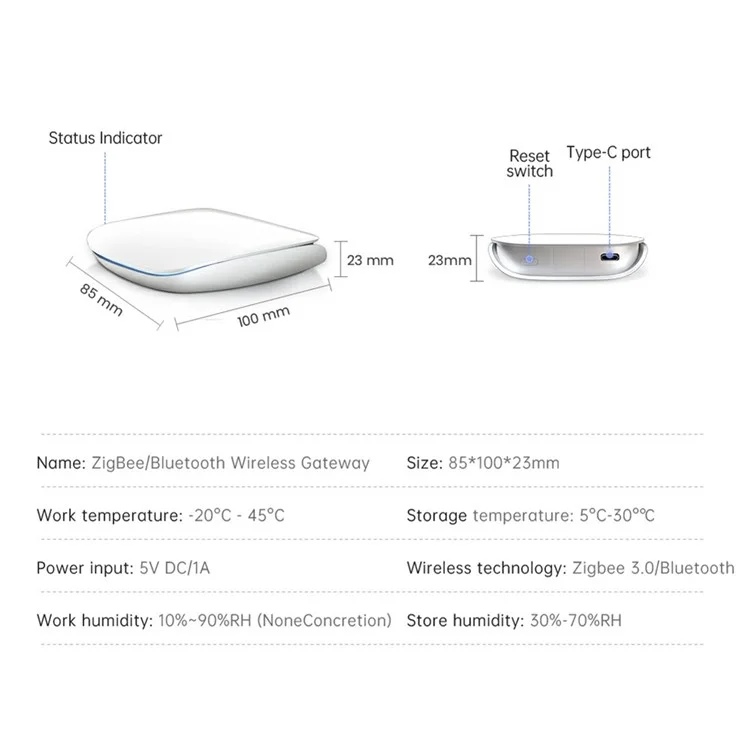 GW16 Умный ZigBee Bluetooth Двухрежимный Беспроводной Шлюз для Умного Дома Устройство Связи Дистанционное Приложение Управление - Темно-синий