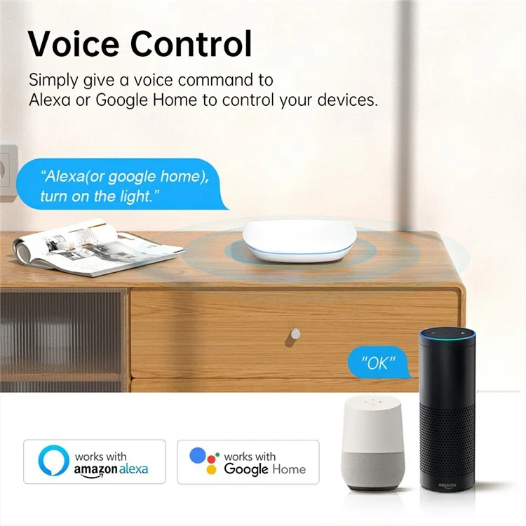GW16 Умный ZigBee Bluetooth Двухрежимный Беспроводной Шлюз для Умного Дома Устройство Связи Дистанционное Приложение Управление - Темно-синий