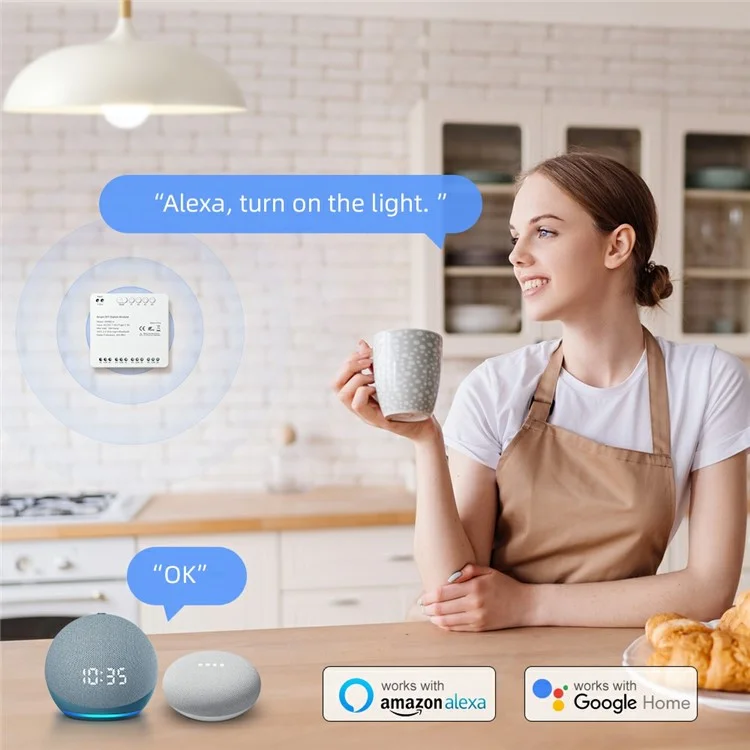 WSMD-4 4-канальный WiFi + RF433 Smart Релейный модуль DIY Переключатель дистанционного управления - AC 85-250В