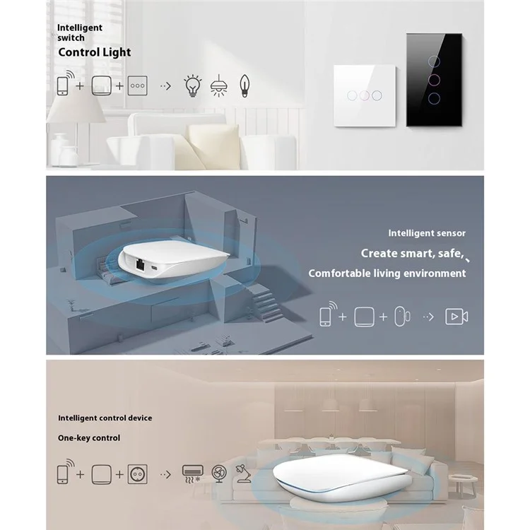 GW16 Smart Gateway Zigbee 3.0 Wired Single Mode Remote Control Smart Home Hub - Black