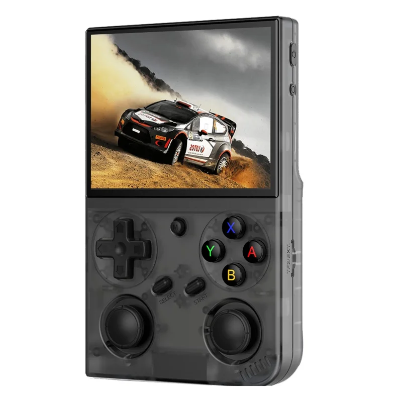 AMPOWN G350 Retro Handheld Game Console 3.5 Inch IPS Screen Wired Controller ( with 64G Memory ) - Transparent Black