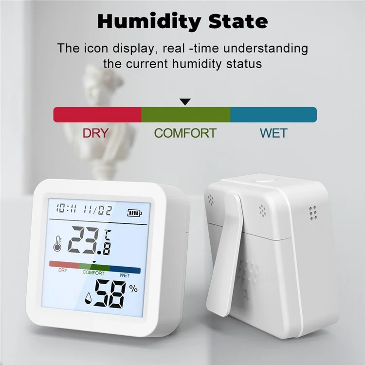WSD017 Zigbee Умный датчик температуры и влажности Tuya с беспроводным мониторингом в реальном времени