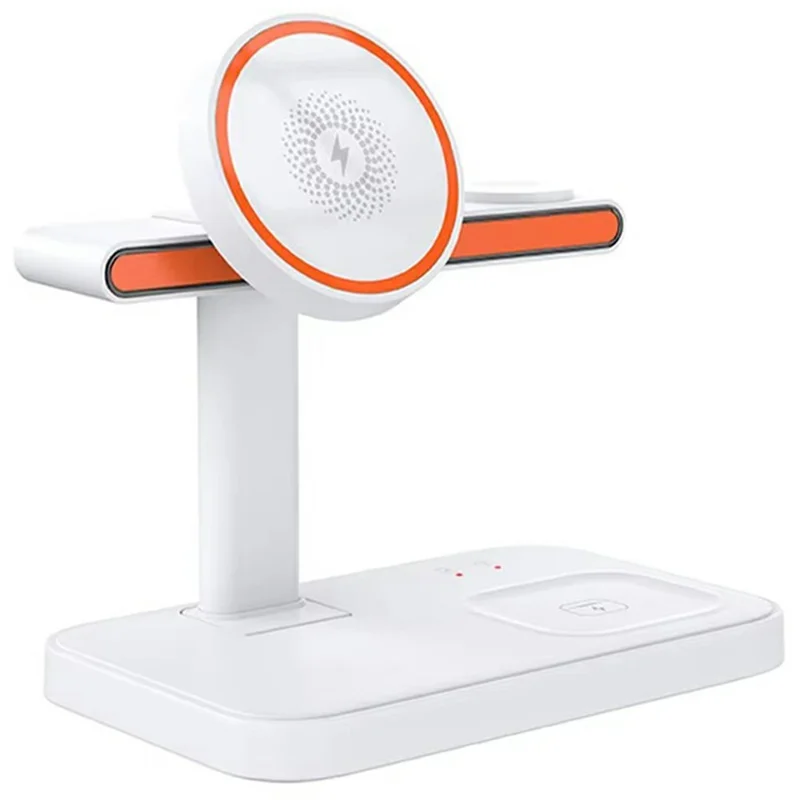 3 in 1 Magnetic Wireless Charger with WiFi 1080P Camera 15W Cell Phone Charging Stand - White