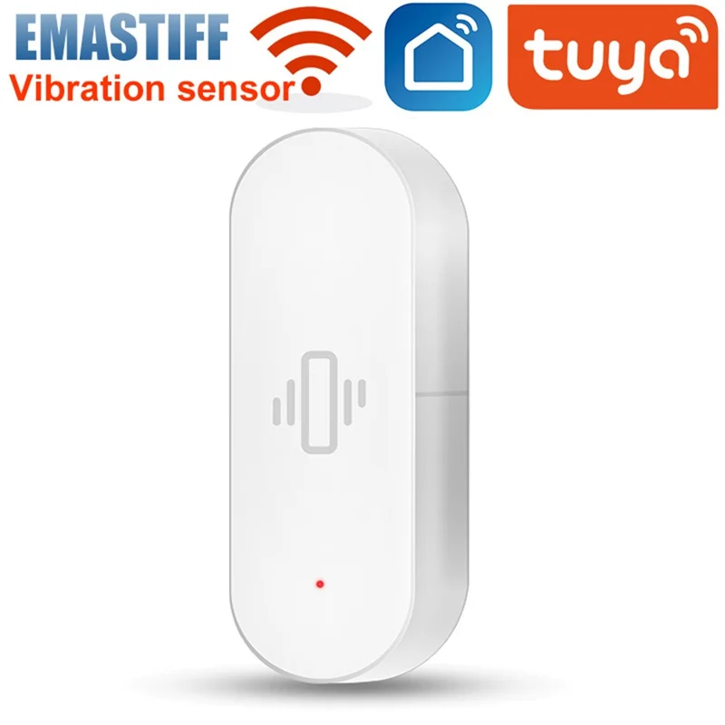 Tuya Smart WiFi Vibration Sensor Detection Smart Life APP Notification Real Time Motion Shock Alarm (No Battery)