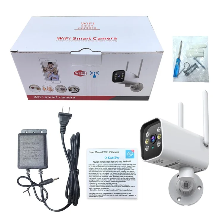 Cámara de seguridad doméstica K20 1080P HD con audio bidireccional, WiFi, visión nocturna y seguimiento de movimiento - Enchufe UE