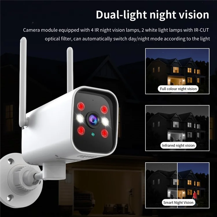 Cámara de seguridad doméstica K20 1080P HD con audio bidireccional, WiFi, visión nocturna y seguimiento de movimiento - Enchufe UE