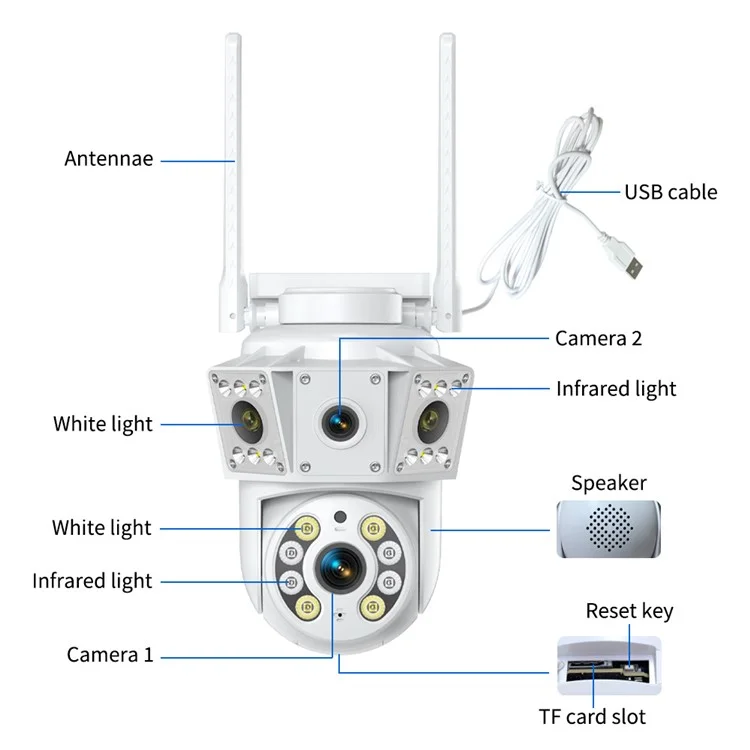 K30 1080P HD Two Way Audio Security Camera Human Detection Night Vision Pan and Tilt WiFi Camera