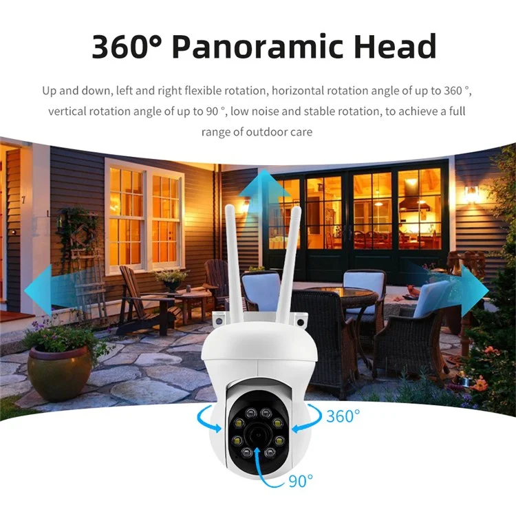 K21 360 Degree Panoramic Night Vision HD Home Security Camera Two Way Audio WiFi IP Camera