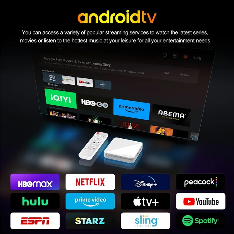 H96Max H313 2+8GB Android TV Box WiFi 6 Bluetooth-Compatible 4K Ultra HD Streaming Device - US Plug
