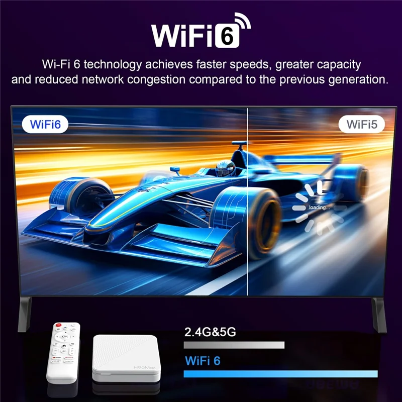 H96Max H313 2+16GB Android TV-boks WiFi 6 Bluetooth 4K Ultra HD-strømmingsenhed – UK-stik