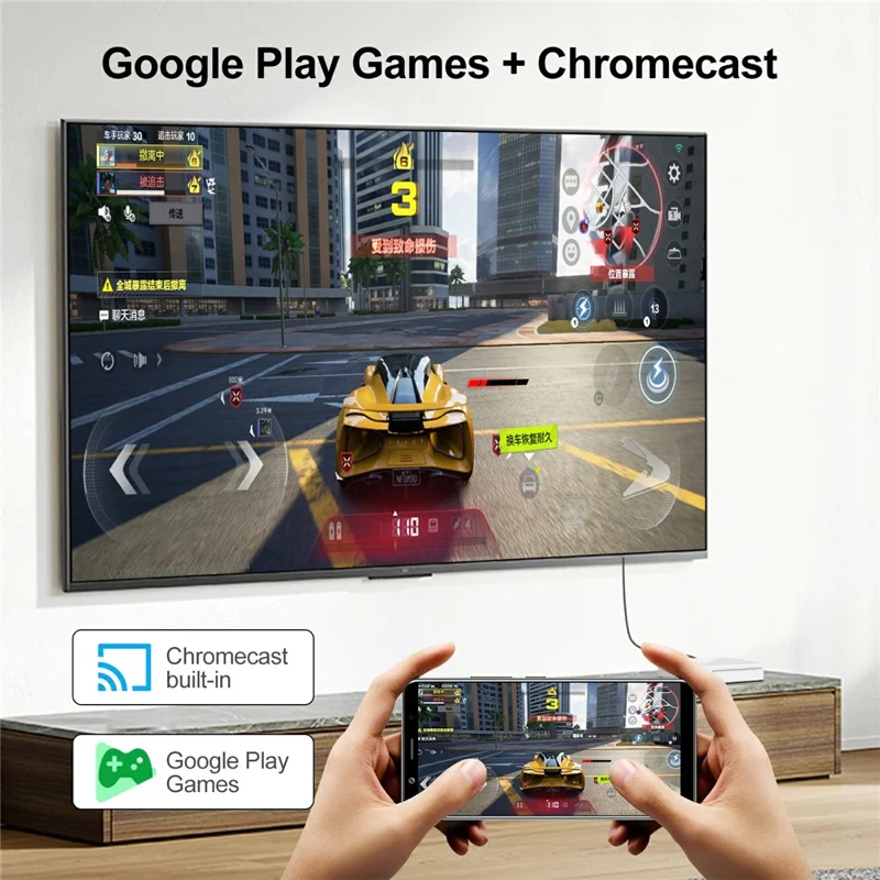 H96Max H313 2+16GB Android TV-boks WiFi 6 Bluetooth 4K Ultra HD-strømmingsenhed – UK-stik