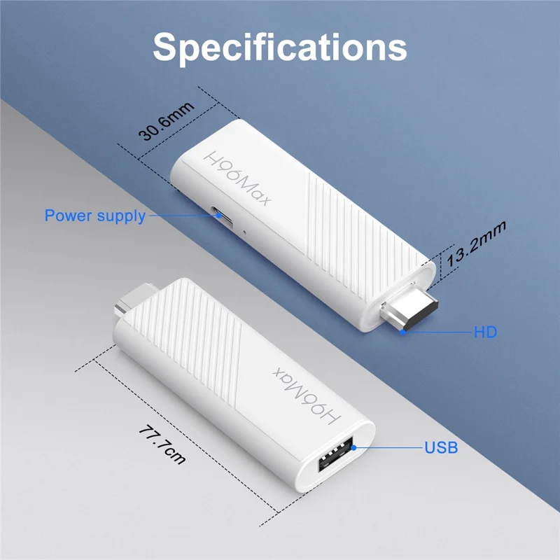 H96Max H313 2+16GB Android 14.0 Stick de TV 4K Smart Streaming WiFi Compatible con Bluetooth Mini Dongle de TV