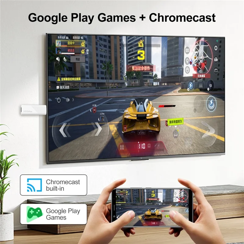 H96Max H313 2+16GB Android 14.0 Stick de TV 4K Smart Streaming WiFi Compatible con Bluetooth Mini Dongle de TV
