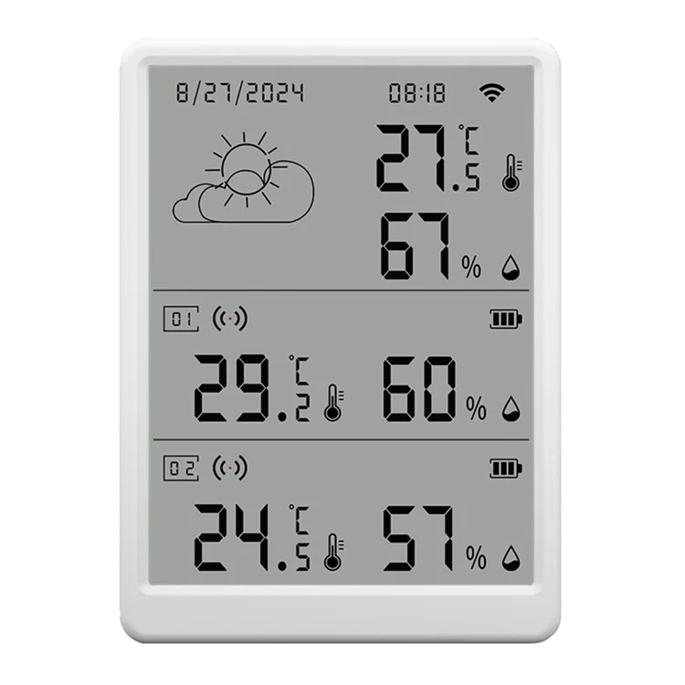 SMATRUL WSD023 WiFi RF Temperature Humidity Sensor LED Display Remote Control Smart APP Alarm Detector