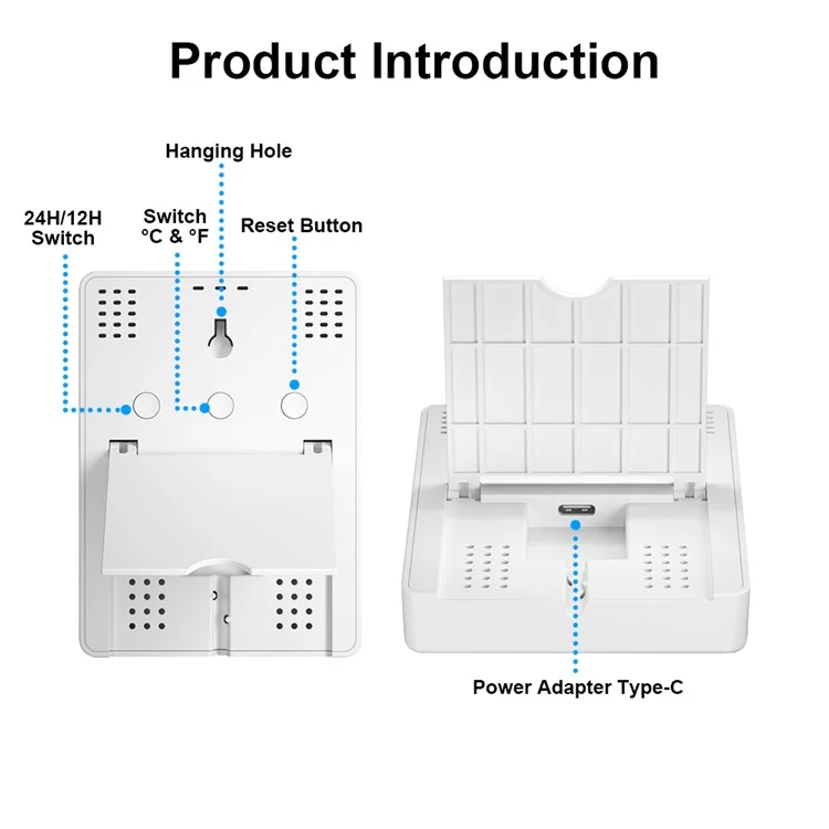 SMATRUL WSD023 WiFi RF Temperature Humidity Sensor LED Display Remote Control Smart APP Alarm Detector