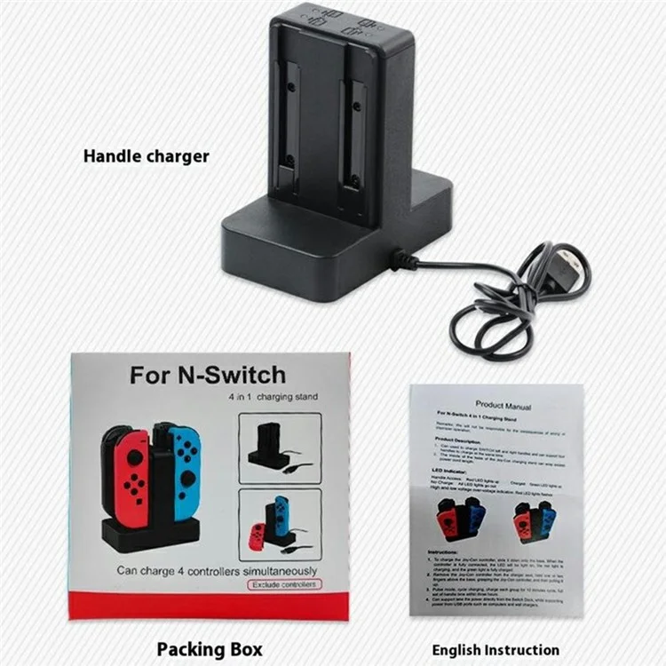 CX-111 For Nintendo Switch Pro Charging Dock 4 Controllers Quick Charge Charging Station