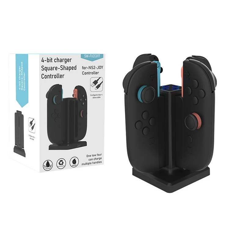 SW-TXZC017 For Nintendo Switch 2 Hand Grips Charging Dock 4 in 1 Magnetic Charging Stand Controllers Charger Base