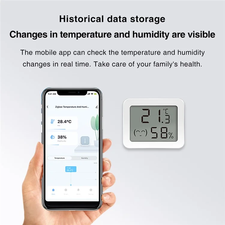 WSD500D Tuya Zigbee Smart Temperature Sensor Remote Monitoring LCD Display Humidity Detector