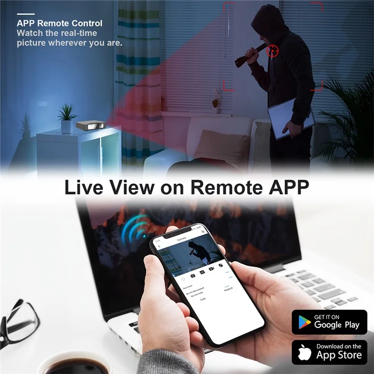 HD 1080P WiFi Camera 15W Wireless Phone Charger Alarm Clock for Home Security