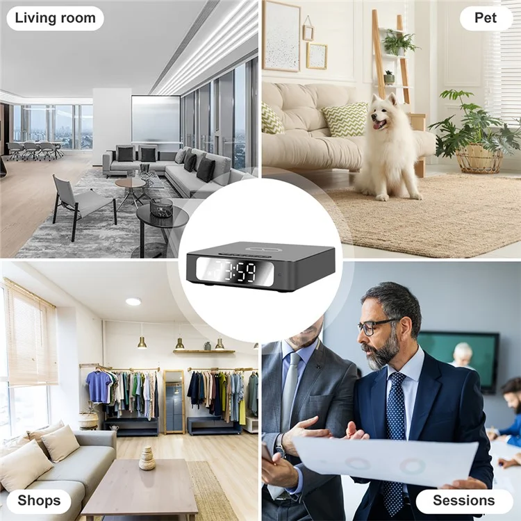 15W Wireless Charging Alarm Clock HD1080P WiFi Camera Digital Clock Charger For Home Security