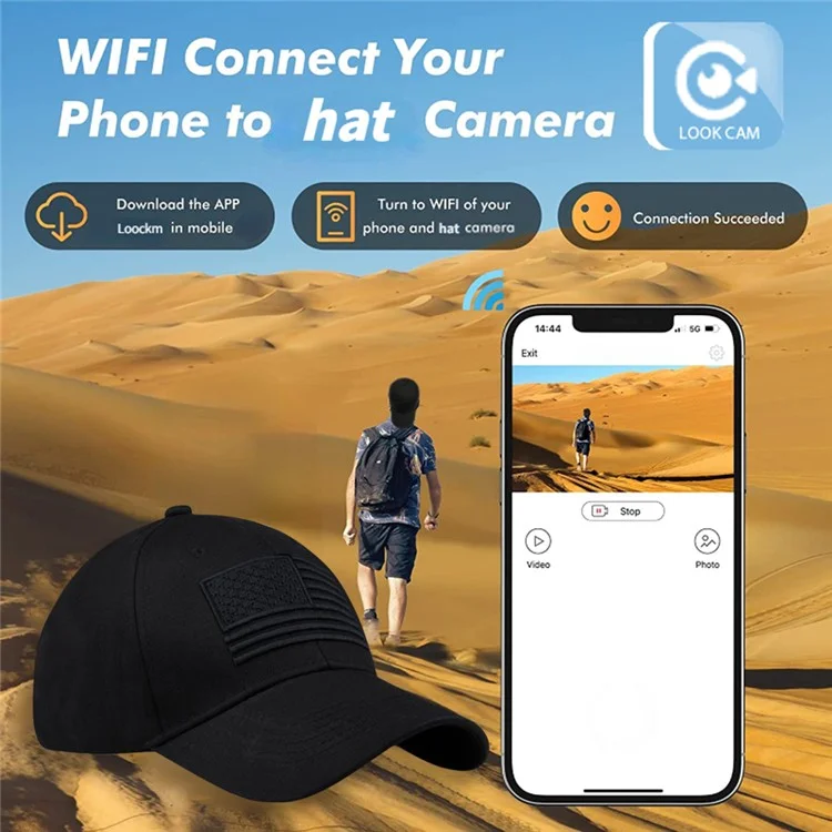 HD 1080P Mini Camera Baseball Cap with Motion Detection Outdoor Surveillance Camera