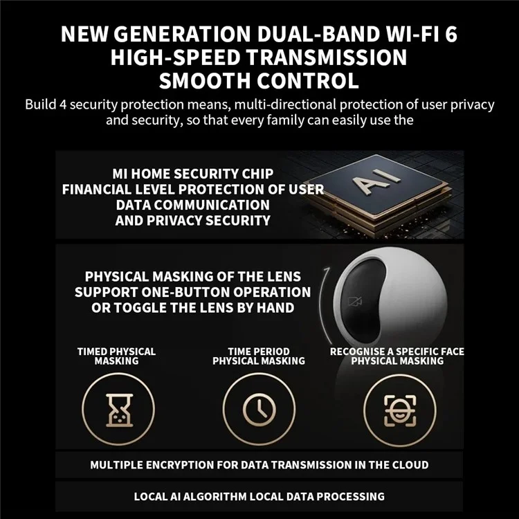 XIAOMI C700 4K Smart Camera Full Color Night Vision WiFi Surveillance Camera for Home Security, CN Plug