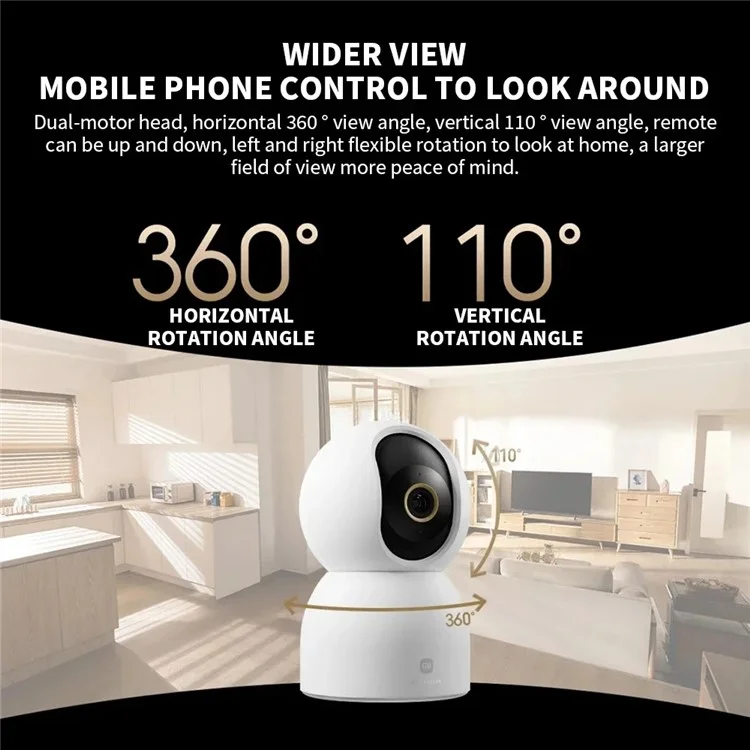 XIAOMI C700 4K Smart Camera Full Color Night Vision WiFi Surveillance Camera for Home Security, CN Plug