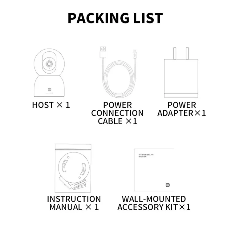 XIAOMI C700 4K Smart Camera Full Color Night Vision WiFi Surveillance Camera for Home Security, CN Plug