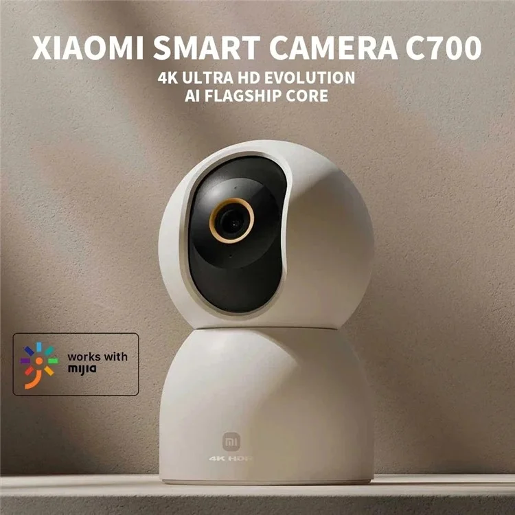 XIAOMI C700 4K Smart Camera Full Color Night Vision WiFi Surveillance Camera for Home Security, CN Plug