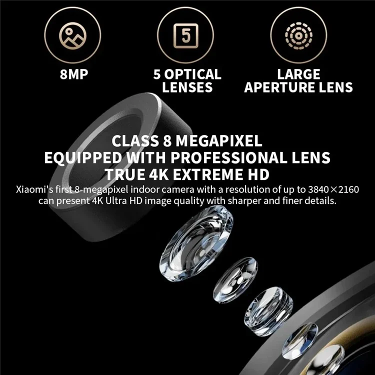 XIAOMI C700 4K Smart Camera Full Color Night Vision WiFi Surveillance Camera for Home Security, CN Plug